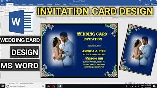 How To Make Picture Invitation Card Design in Ms Word | Marriage Invitation Card Design | Ms Word