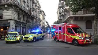 [2 SMUR in 1] Pompiers + SMUR Genève en urgence a Hopital // Geneva ambulance and doctor cars