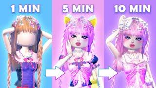 Making A DRESS To IMPRESS OUTFIT In 1 Minute, 5 Minutes AND 10 Minutes..