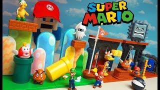 Super Mario Bros Diorama Playset! World of Nintendo Acorn Plains Figures Unboxing