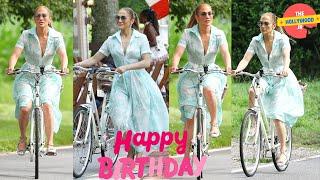 BIRTHDAY GIRL JENNIFER LOPEZ CELEBRATES 55TH WITH HER SON MAX BIKE RIDE AND LUNCH IN THE HAMPTONS!