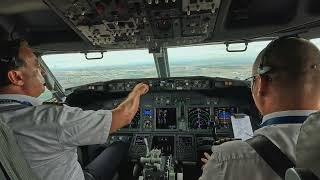 Pilot Cockpit View during landing at Madrid Airport Boeing 737 /  Life Of An Airline Pilot