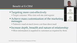 Customer Relationship Management (in E-CRM)