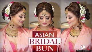 Asian Bridal Bun Hairstyle | Step by Step Indian Bridal Bun | Krushhh by Konica