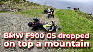 Brand new BMW F900 GS dropped on top a mountain