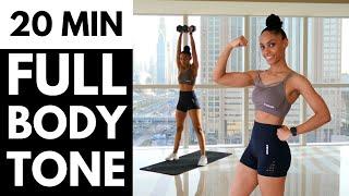 20 MIN Full Body FAT BURN with Dumbbells  Get TONED