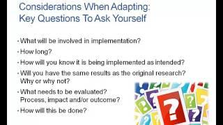 Chapter 8b: Program Adaptation: What the Process Looks Like