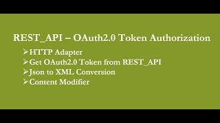 SAP CPI | REST_API OAuth2.0 TokenAuthentication
