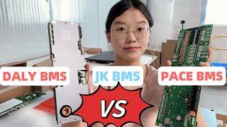 PACE BMS JK BMS DALY BMS comparison in 15kwh lifepo4 battery pack