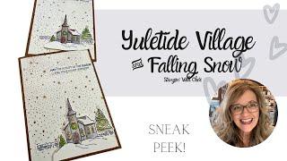 Christmas Church in Yuletide Village: Simple Shimmery Stampin Up Card