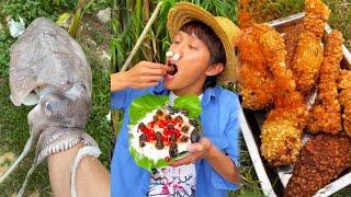 Have you ever eaten cuttlefish ink?|Chinese Mountain Forest Life and Food #TikTok#FYP