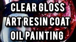 Clear Glossy Art Resin coat for Oil Painting of realistic Glass of Red Wine