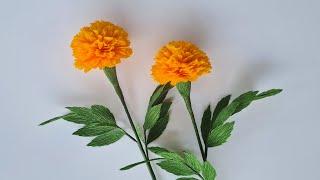 How To Make Marigold Paper Flower / Paper Flower / Góc nhỏ Handmade