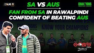 Fan from SA in Rawalpindi, confident of beating AUS | Cricket expectations from Pakistan? | Zalmi TV