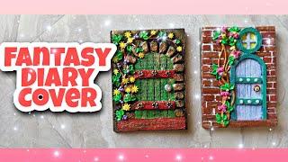 Diy- Fantasy cover for diary || Clay journal || Cardboard and paper mache notebook decor ||