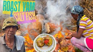 Roasting Yam and Saltfish the Authentic Way | A Taste of the Jamaican Countryside