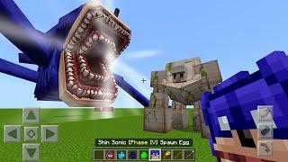 EVERY Shin Sonic vs Mutant Iron Golem Mod ADDON UPDATE in MINECRAFT PE