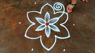 Aadi 18 simple poo kolam|5*3 aadivelli special kolam|aadiperuku special kolam|Beautiful rangoli