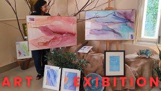 ART EXIBITION IN GURUGRAM | FLUID ART |ALCOHOLIC ART | POTTERY ART | MIX MEDIA | PEN ON PAPER #art