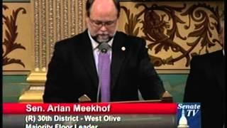 Senator Arlan Meekhof on Right To Work legislation.