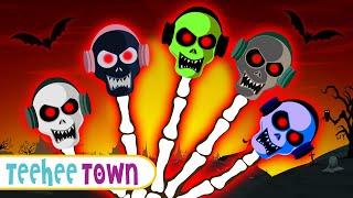 Skeleton Finger Family Song | Spooky Scary Skeleton Songs For Kids | Teehee Town