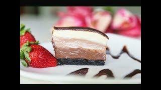 No Bake 3 Layer Chocolate Cheesecake | Chocolate Cheesecake | Easy Dessert