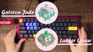 CUSTOM WOOTING 60HE+ CERAMIC keycaps gateron jade vs laker (lubed and unlubed) sound test