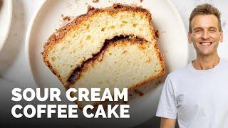 Sour Cream Coffee Cake | No coffee in the ingredients, but pairs wonderfully!