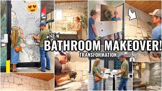 BATHROOM MAKEOVER!! DIY SMALL BATHROOM TRANSFORMATION Pt 2 | OUR ARIZONA FIXER UPPER 2024