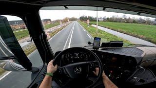 4K POV Truck Driving Mercedes Actros in Nederland