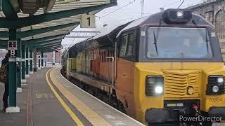 Freight at Carlisle featuring Colas 56s on logs, HST Network Rail train - 21/03/2024