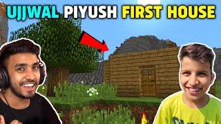 TECHNO GAMERZ AND PIYUSH FIRST EVER HOUSE IN MINECRAFT | TECHNO GAMERZ | UJJWAL GAMER