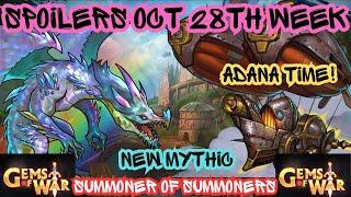 Gems of War Spoilers week of October 28th 2024 New Mythic Summoner of Summoners Plus Adana Ironhawk