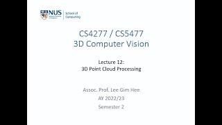 3D Computer Vision | 3D Point Cloud Processing