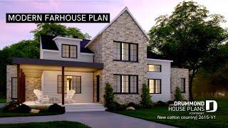 Best Modern farmhouse home plan with 4 bedrooms by Drummond House Plans (plan 2615-V1)