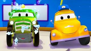 トムの洗車場   トラクターのベンを洗車しなきゃ！   カーシティー  子供向けトラックアニメ Truck Cartoon for Kids