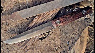 Making a camping knife. (chimney bread is delicious)