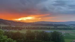 A nice sunset with some church bells.