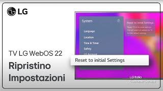 LG TV | How to restore factory settings in Smart TVs - WebOS 22