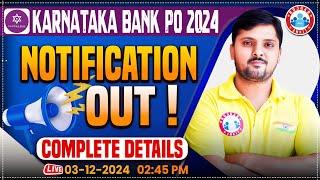 Karnataka Bank Recruitment 2024 | Karnataka Bank PO Notification Out | Details by Rohit Sir