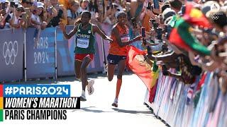  CRAZY  sprint for gold in the women's marathon! | Paris Champions