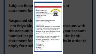 Application For Bank Statement | Application For Bank Statement For Scholarship | Bank Statement