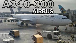 Flying an Airbus A340-300 in 2024!!  Lufthansa LH451 LAX-Frankfurt (Economy Class) 4K