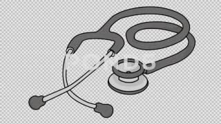 Cardiology Stethoscope Medical Sketch Illustration Hand Drawn Animation