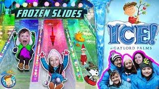 INDOOR ICE SLIDES! 2 MILLION LBS of FROZEN Charlie Brown Christmas FUNnel Vision 9° ORLANDO, FL