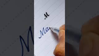 How to write Capital letter M ||  Cursive writing practice || Country Name