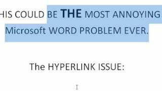 The Microsoft WORD Hyperlink Formatting Solution