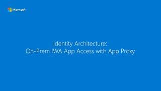 Identity Architecture: On-prem IWA app access with app proxy