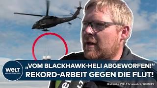 HOCHWASSER: Kampf gegen die Flut! Österreich setzt auf Sandsack-Abwurf durch Blackhawk Helikopter!