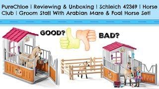 PureChloe | Reviewing & Unboxing | Schleich 42369 | Groom Stall With Arabian Mare & Foal Set